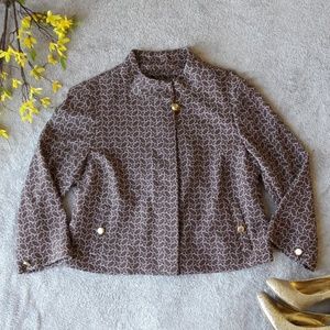 Lily Pulitzer Brown & Pink Buttoned Blazer Jacket